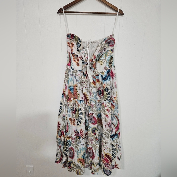 NWT Charina Sarte Strapless Floral Talaia Ribbon Midi Dress - Picture 2 of 8